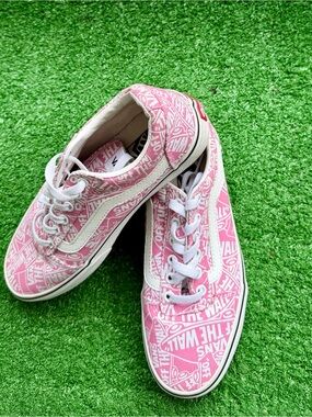 Vans Old Skool "Off The Wall" Print Pink Low-Top Sneakers US Women's 8 | EU:38.5